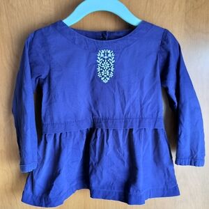 Carter's Purple Peplum Baby Top With Floral Embroidery 18 Mos